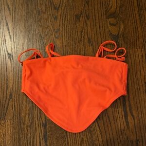 Orange Strapless Bikini Top